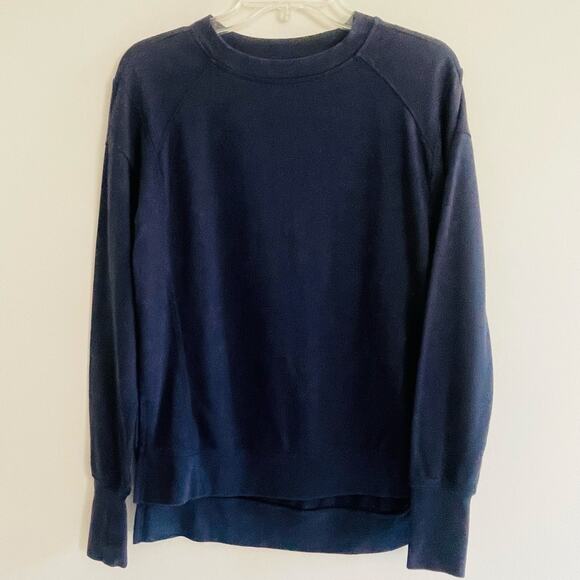 Sweaty Betty Size XXS After Class Longline Sweatshirt Long Sleeve Navy Blue - Picture 8 of 13